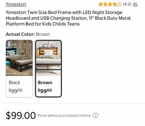 Yoneston Twin Bed Frame charging Headboard