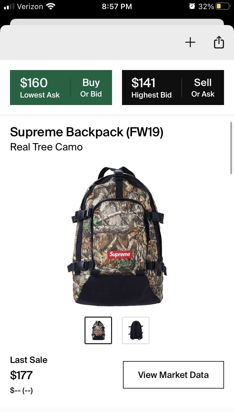 Supreme Backpack Real Tree Camo