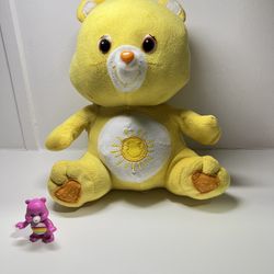 Care Bears Funshine Bear Stuffed Plush 11 “ Inches vintage 