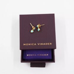 Monica Vinader double turquoise teardrops earings