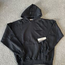 essentials hoodie black size small