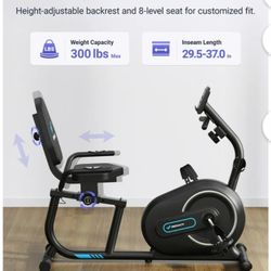 Recumbent Exercise Bike for Home with Smart Bluetooth and Exclusive App Connectivity, LCD, Heart Rate Handle, Magnetic Recumbent Bikes S08/S23