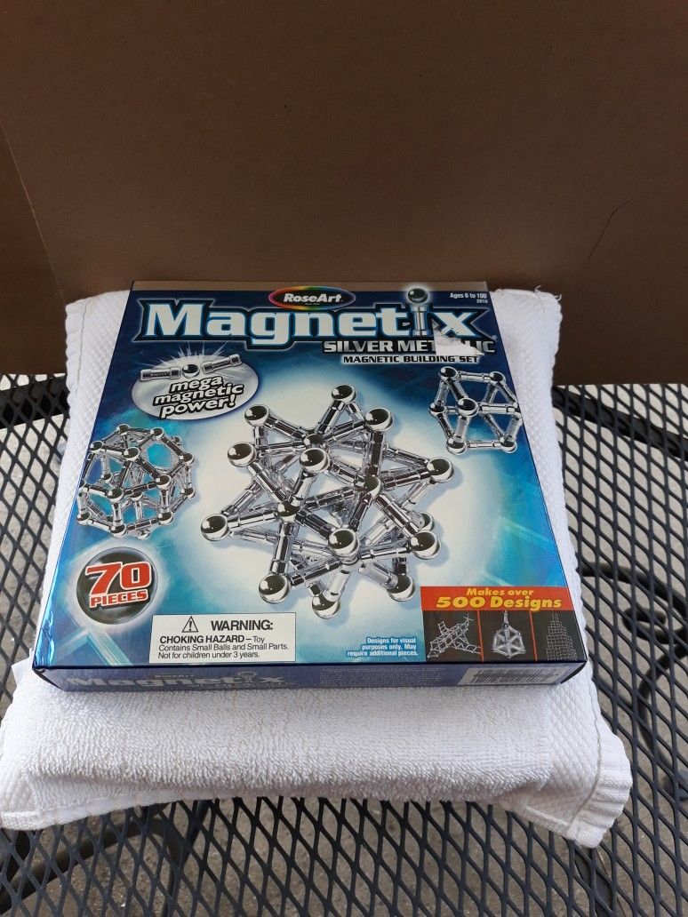 RoseArt Magnetix Silver Metallic Magnetic Building Set.