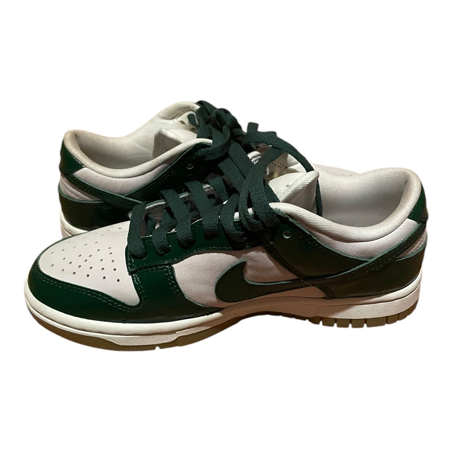 Nike kids dunk low LX green sail white size