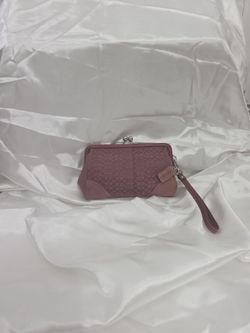 Coach Purple Signature Kisslock Frame Wristlet Pouch Y2K Coin Purse  Bag