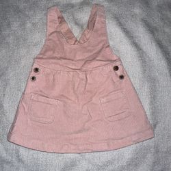 Okie Dokie Light Pink Baby Girl Corduroy Dress With Pockets And Buttons Size 3 M
