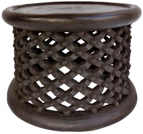 Bamileke Tribe Of Cameroon Carved Spider Side Table Or Stool