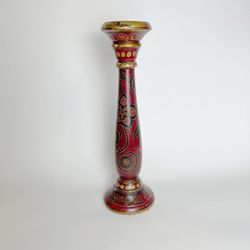 18” Moroccan Inspired Wooden Candle Stick Holder 
