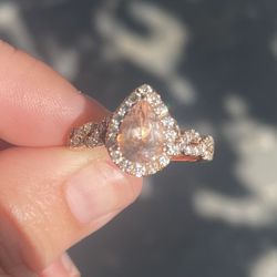 ✨ Neil Lane 2ct Morganite & Diamond Engagement Ring – 14K Rose Gold ✨