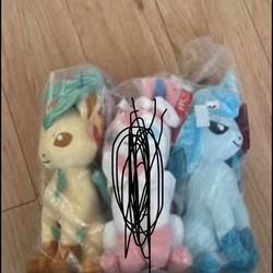 Glaceon, Leafeon Plushies