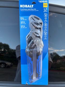 Brand New Kobalt 3-Piece Groove Joint Pliers Set (8", 10", 12") – Never Opened
