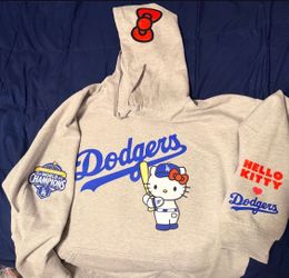 Hello kitty dodgers custom hoodie