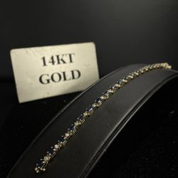 6.4 14KT YG 0.22CTW/SAPPHIRE BRACELET 