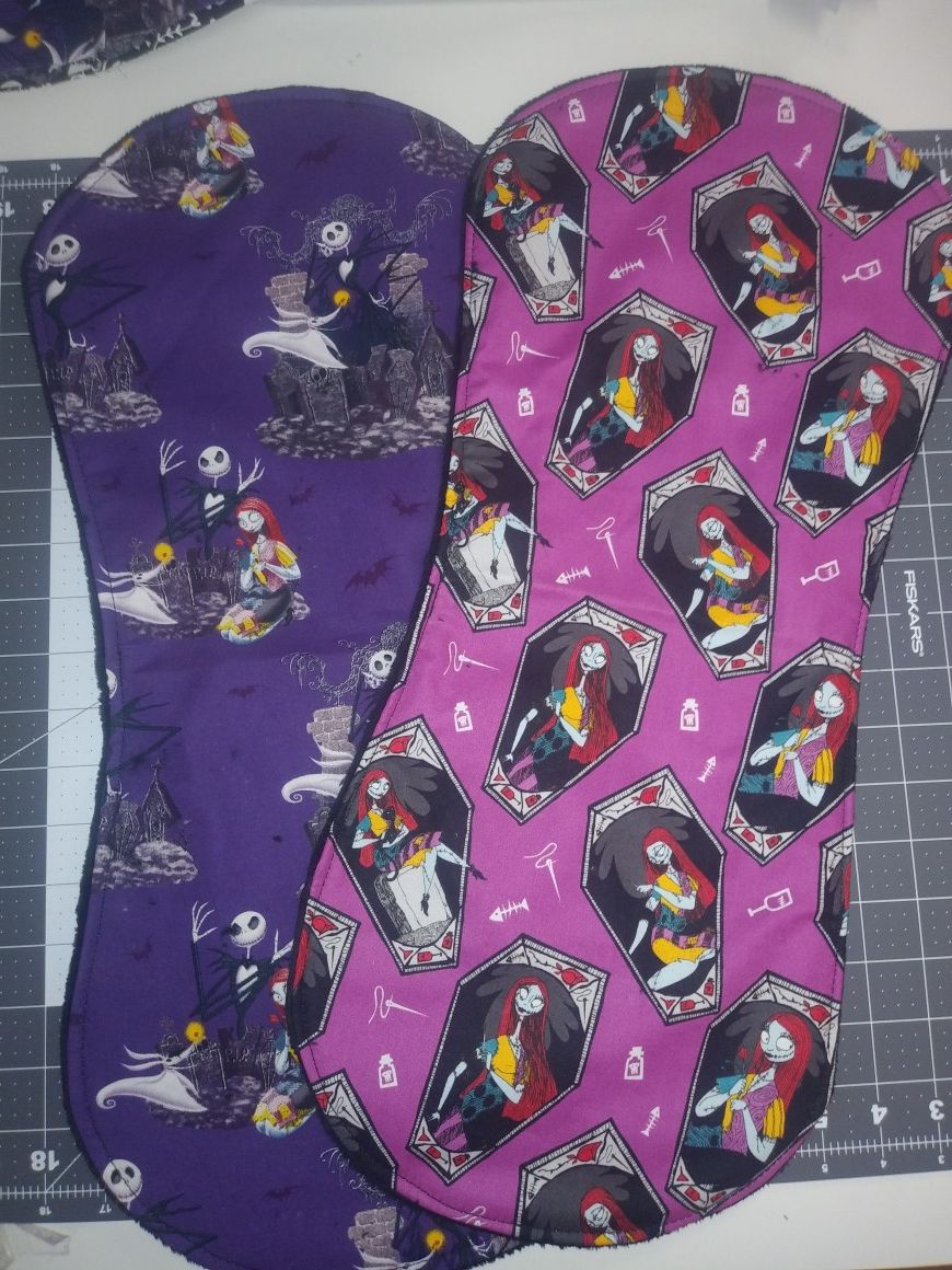 Nightmare before Christmas set of two burp cloths