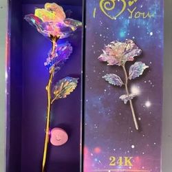 Golden Rose Galaxy Light Up Flower Romantic Gift Valentines just $5 