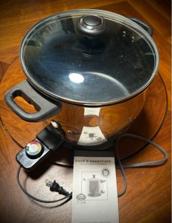 Cooks Essentials 8qt Stainless Steel Non Stick Electric Stock Pot