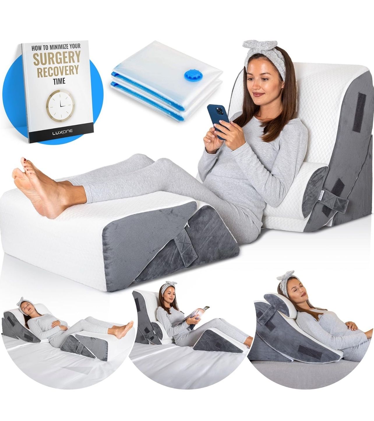 5pcs Orthopedic Bed Wedge Pillow Set w/Leg Elevation Pillow