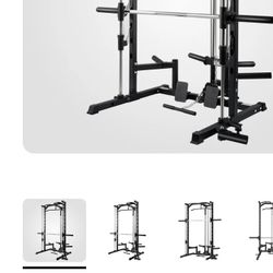 Smith Machine With Pulley And Bar 