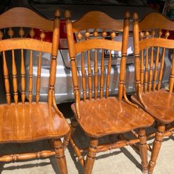 4 Heavy Oak Chairs