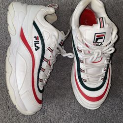 Women’s Red, White, & Green Filas 