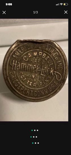 Vintage American Chain Co. Campbell Hammerlock Cotter Pins Full Tin Bridgeport CT