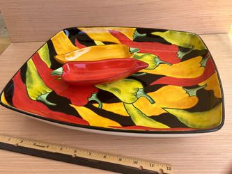Clay Art Caliente Chip & Dip 2 piece server