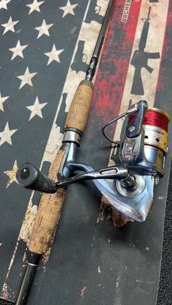 Pflueger President Spinning Reel with Cork Handle Rod combo