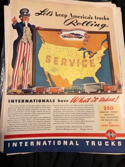 Vintage International Trucks Magazine Ad 1941