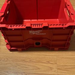 Milwaukee PACKOUT 18.6 in. Tool Storage Crate Bin with Carrying Handles and 50 lbs. Weight Capacity