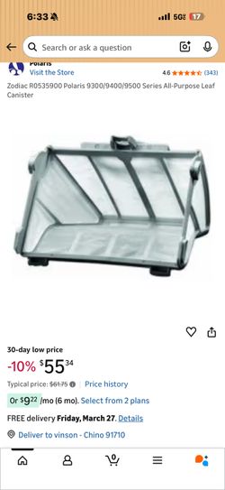 Polaris Genuine Parts Filter Sand/Silt Canister GP & Zodiac Polaris Filter Canister Inlet Housing fo