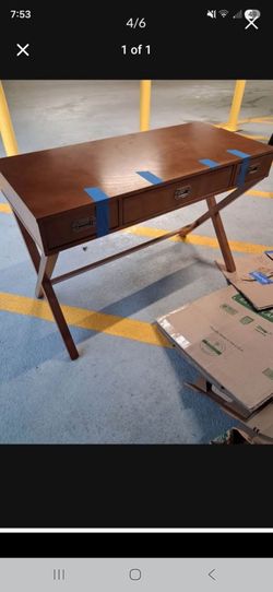 Wood Writing Desk with Drawers