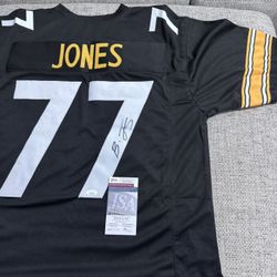 Broderick Jones Signed Autograph Custom Jersey - Beckett Coa - Pittsburgh Steelers