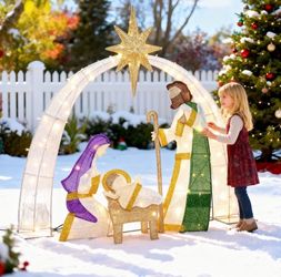 Brand New 4.5FT Lighted-up Nativity Scene Christmas Decoration