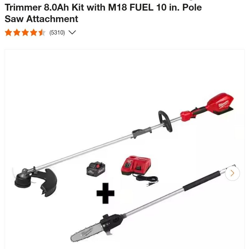 Milwaukee Weed Wacker And Pole Saw Set