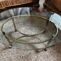 Vintage LaBarge Style Small Oval Coffee Table