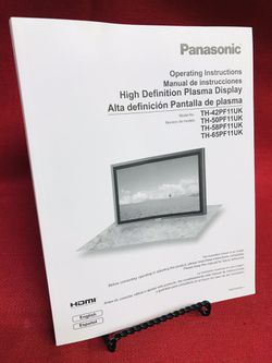 Panasonic HD Plasma Display TH-42PF11UK Operating instructions TH-50*TH-58*TH-65