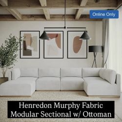 Henredon Murphy Fabric 6-piece Modular Sectional with Ottoman