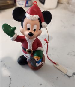 Mickey Mouse Santa Christmas Ornament Figurine