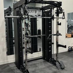 Smith Machine, Pulley System, Power Rack, Rubber Weights, Dumbbells 
