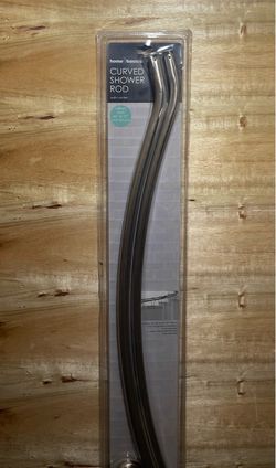 NEW Home Basics Curved Shower Rod - Satin Nickel