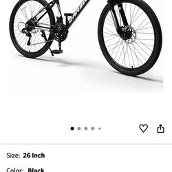 Brand New 26 Inch Mountain Bike for Men and Women, Lightweight Aluminum Frame MTB with Dual Disc Brakes & 21-Speed Trigger Shifter, Comfort Foam Seat 
