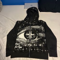 black and white eye hoodie