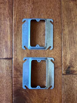 QTY 2 Square 4" Mud Ring Cover Raised 1/2 inch Metal Electrical Box 1 Gang Gray