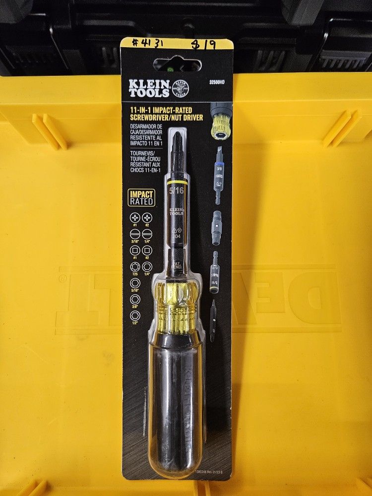 Klein Tools
11-in-1 Multi Bit Impact Rated Screwdriver / Nut Driver (32500HDR)