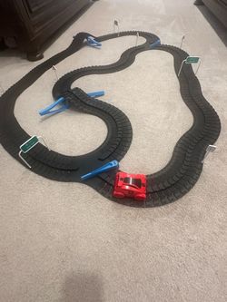 FAO Schwarz Vehicle Playset with DIY Track, Educational Fine Motor Toy, Plastic Battery- Operated Car 4 bridge supports, 2 lane changers, 8 signs, and