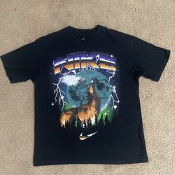 Nike Basketball Howlin Moon Wolf Lightning Shirt Black Mens Medium