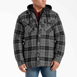 Flannel Hooded Sweater Jacket Zipper and Button front