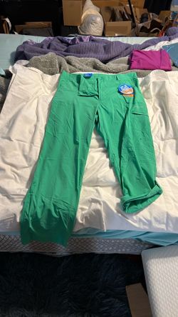NEW Columbia PFG Omni Shade Pants Size 16 Regular Straight Fit Green
