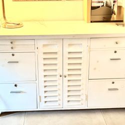 Custom-Built Office Storage with Locking File Drawers