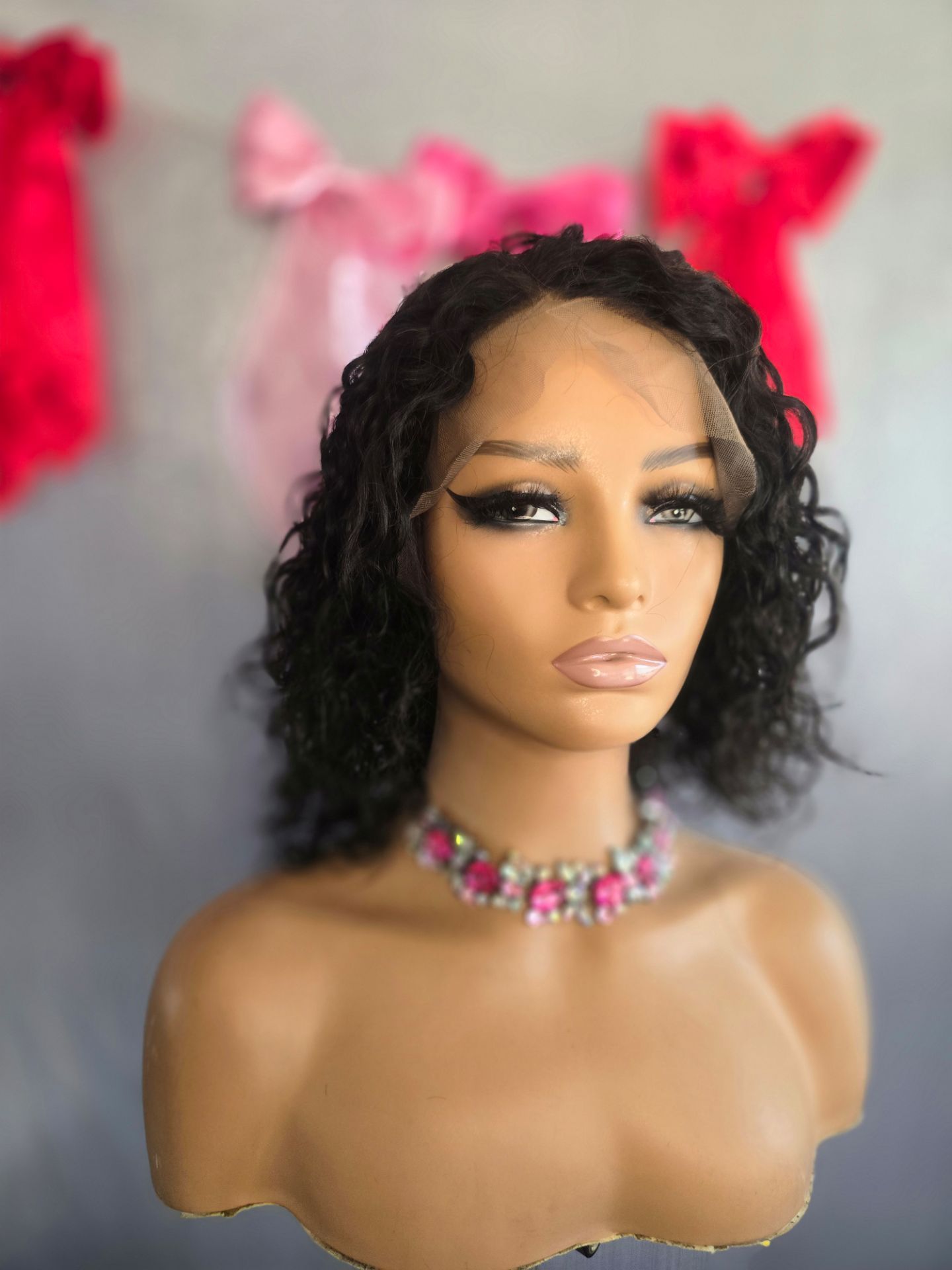 12" curly human hair new 13x4 natural black